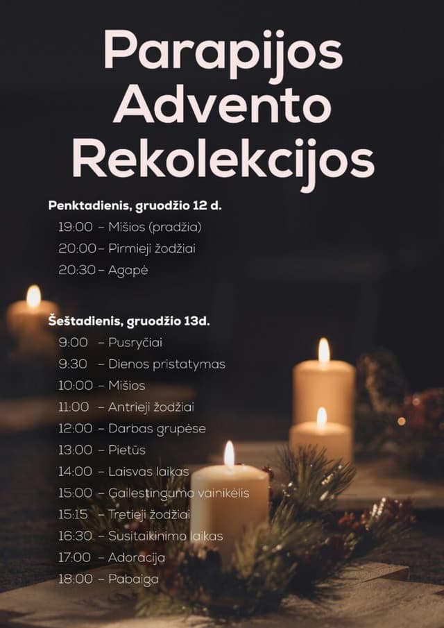 Kviečiame į Advento rekolekcijas