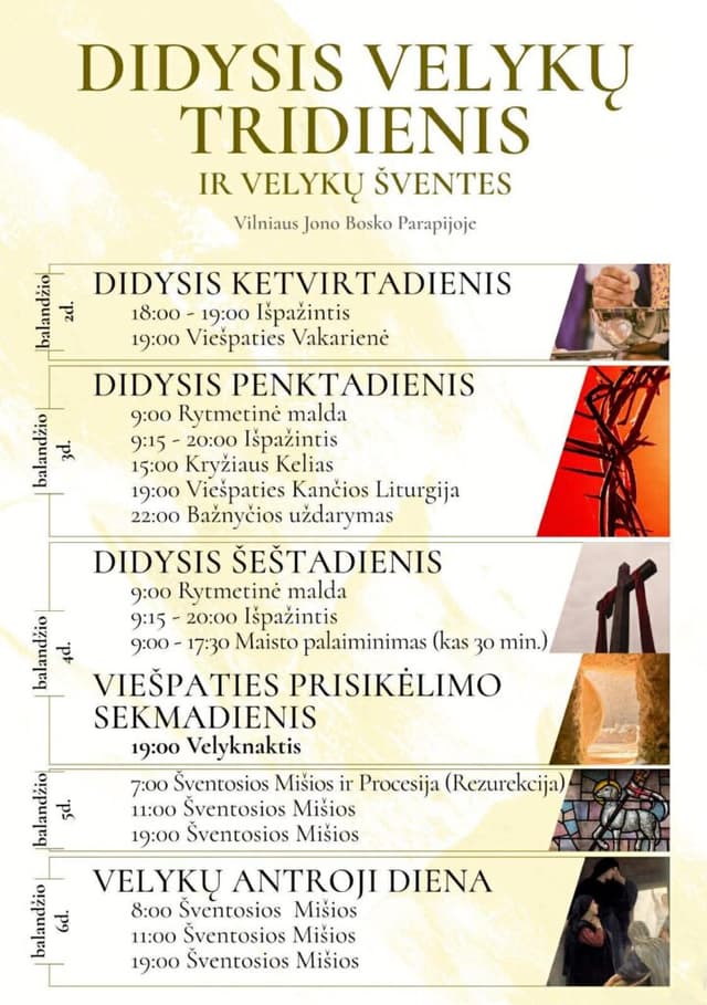 Didžiosios savaitės pamaldų tvarka